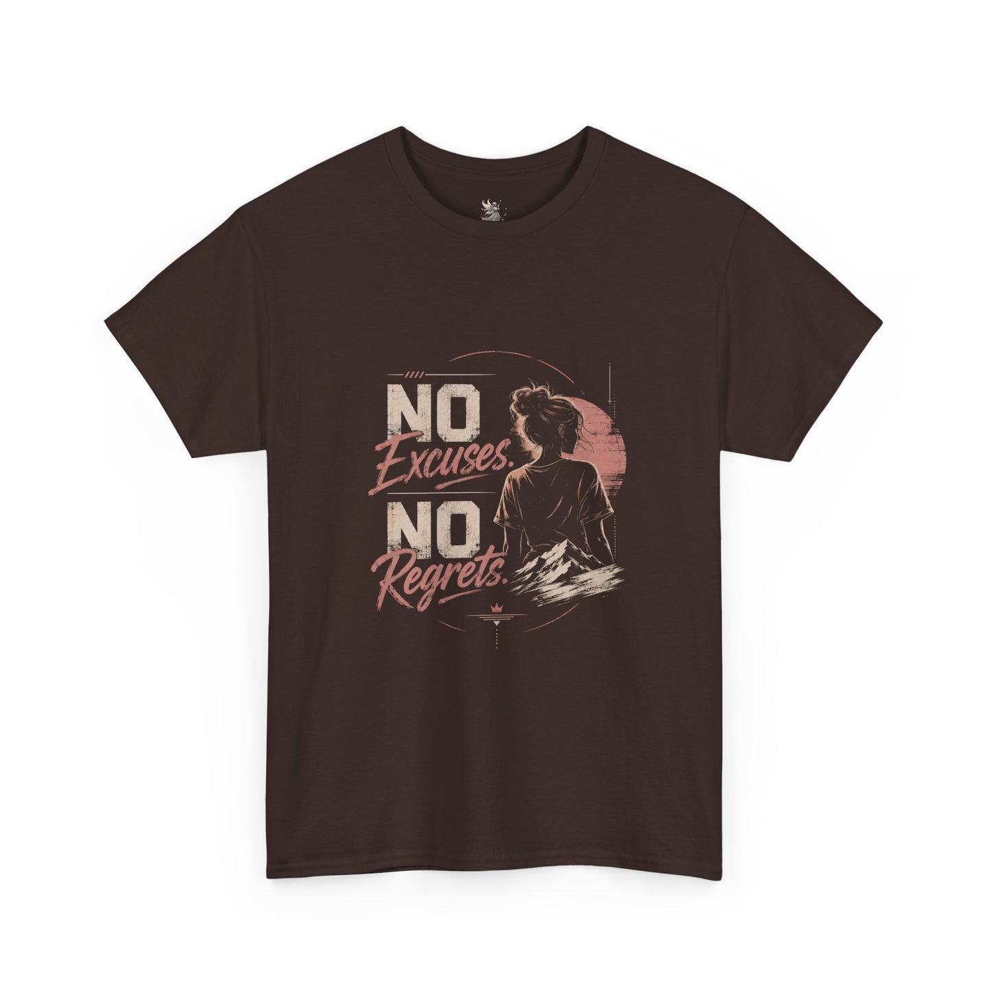 No Excuses No Regrets Tee | Motivational Graphic T-Shirt | Silhouette Design