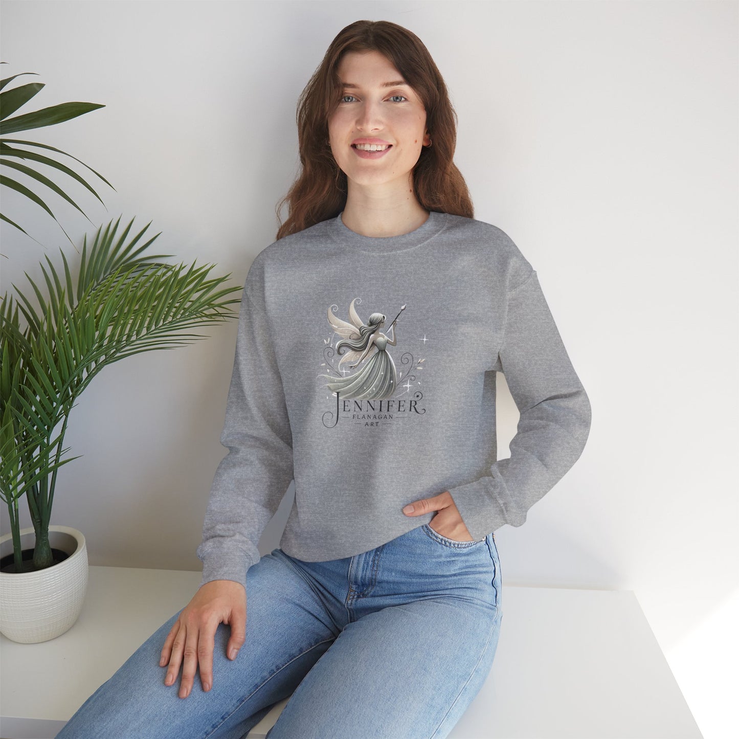 Whimsical Fairy Sweatshirt, Personalized Gift, Cozy Unisex Crewneck, Fantasy Themed Apparel, Unique Artwear, Perfect for Birthdays