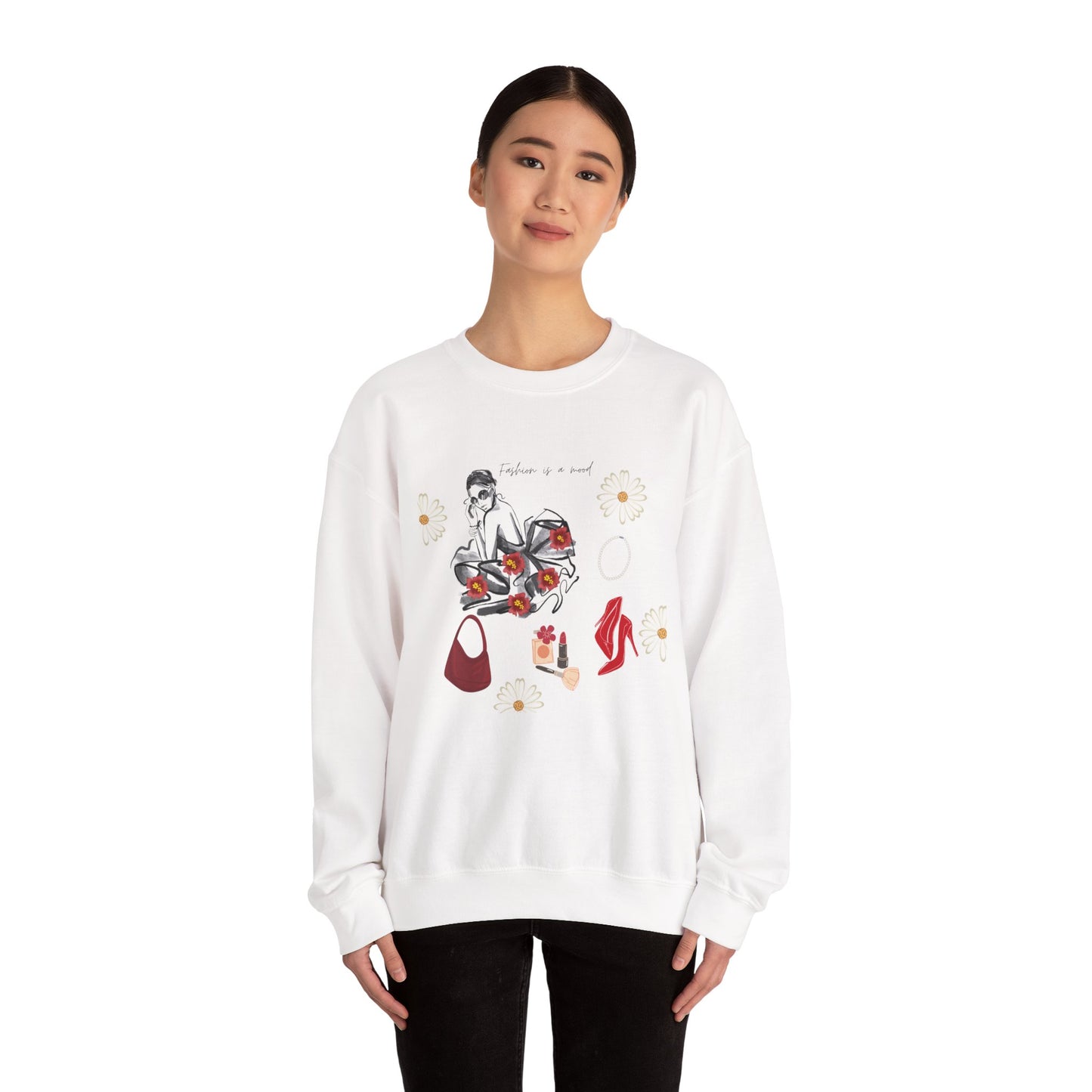 Fashion Illustration Sweatshirt - Modern Woman Style
