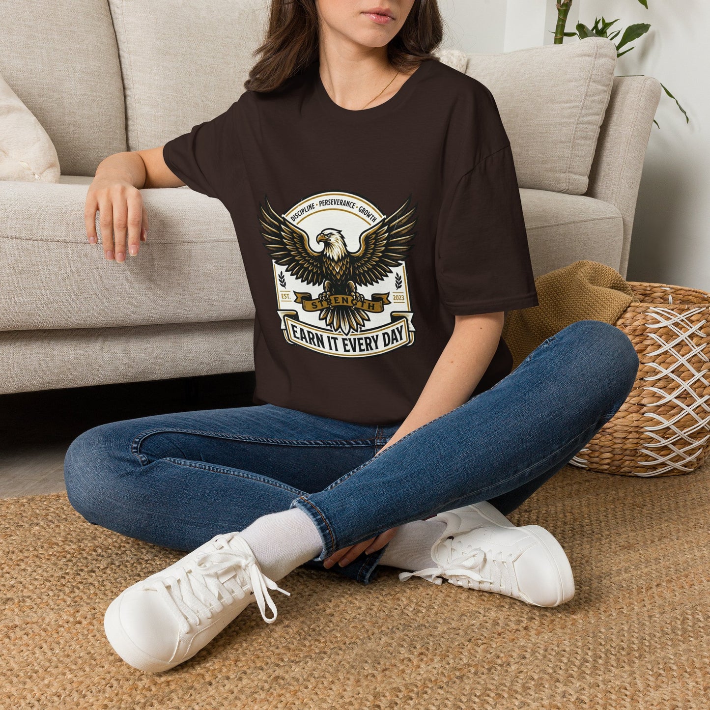 Eagle Emblem Earn It Every Day T-Shirt | Wisdom, Discipline, Perseverance