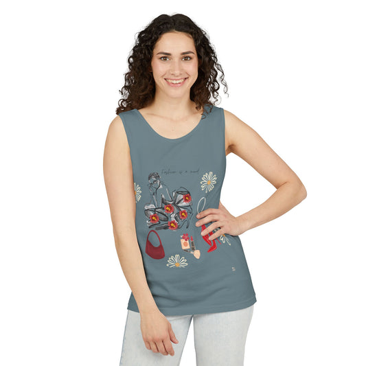 Stylish Fashionista Tank Top, trendsetter tank, summer apparel, gift for fashion lovers, casual chic top, vibrant summer style