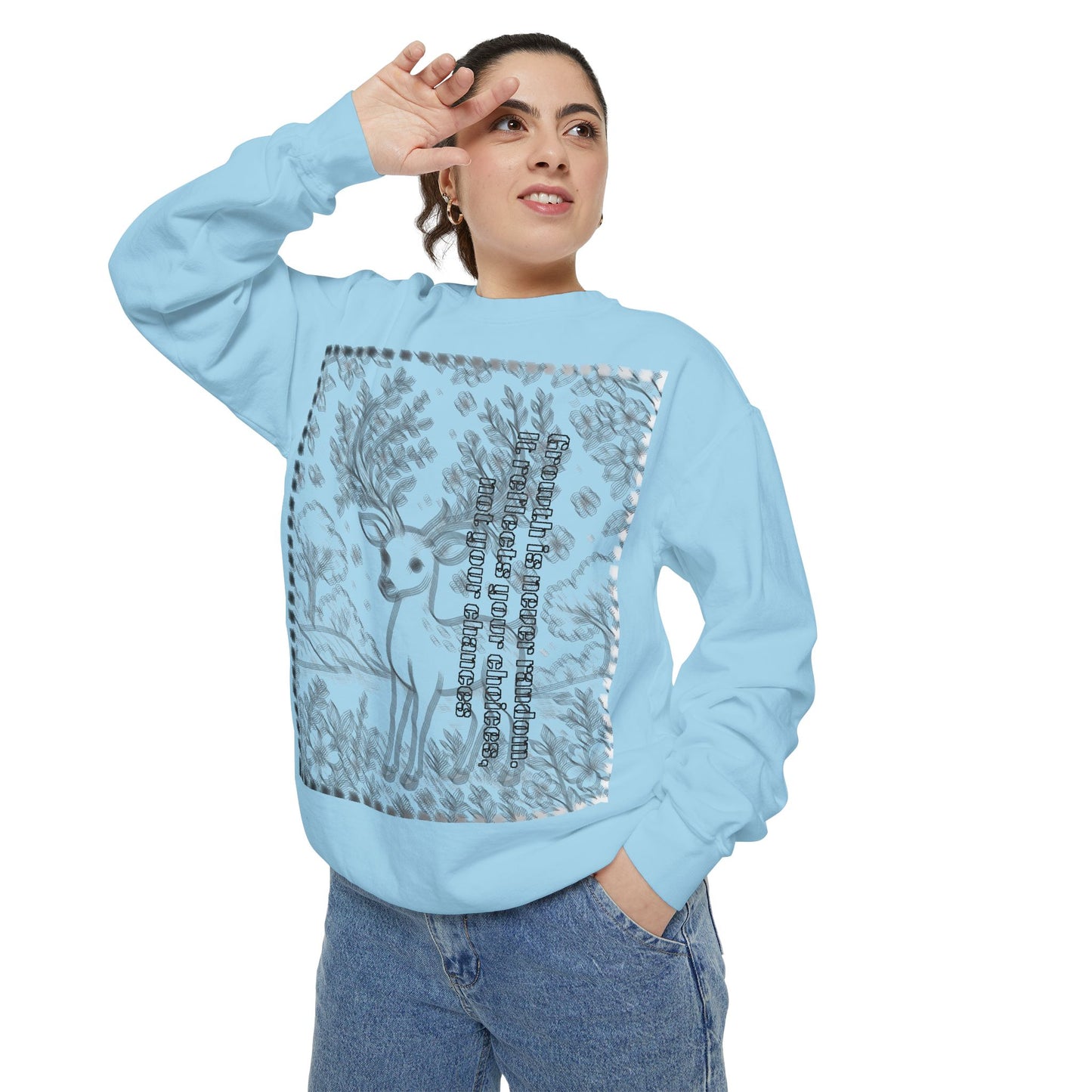 Stylish Unisex Sweatshirt with Deer Design, Cozy Autumn Loungewear, Gift for Him/Her, Perfect for Holidays, Nature Lovers