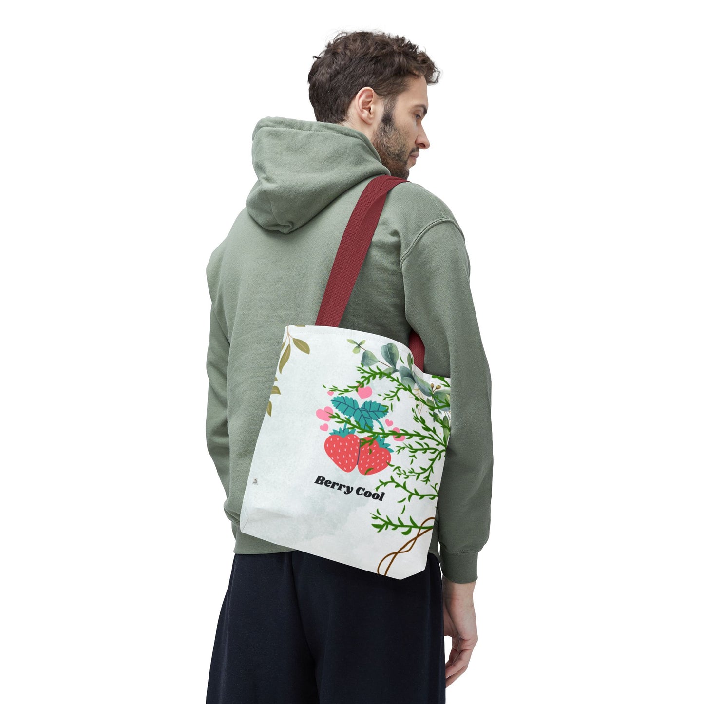 Berry Cool Tote Bag, Spring Fashion Accessory, Eco-Friendly Shopping Bag, Gift for Her, Floral Tote