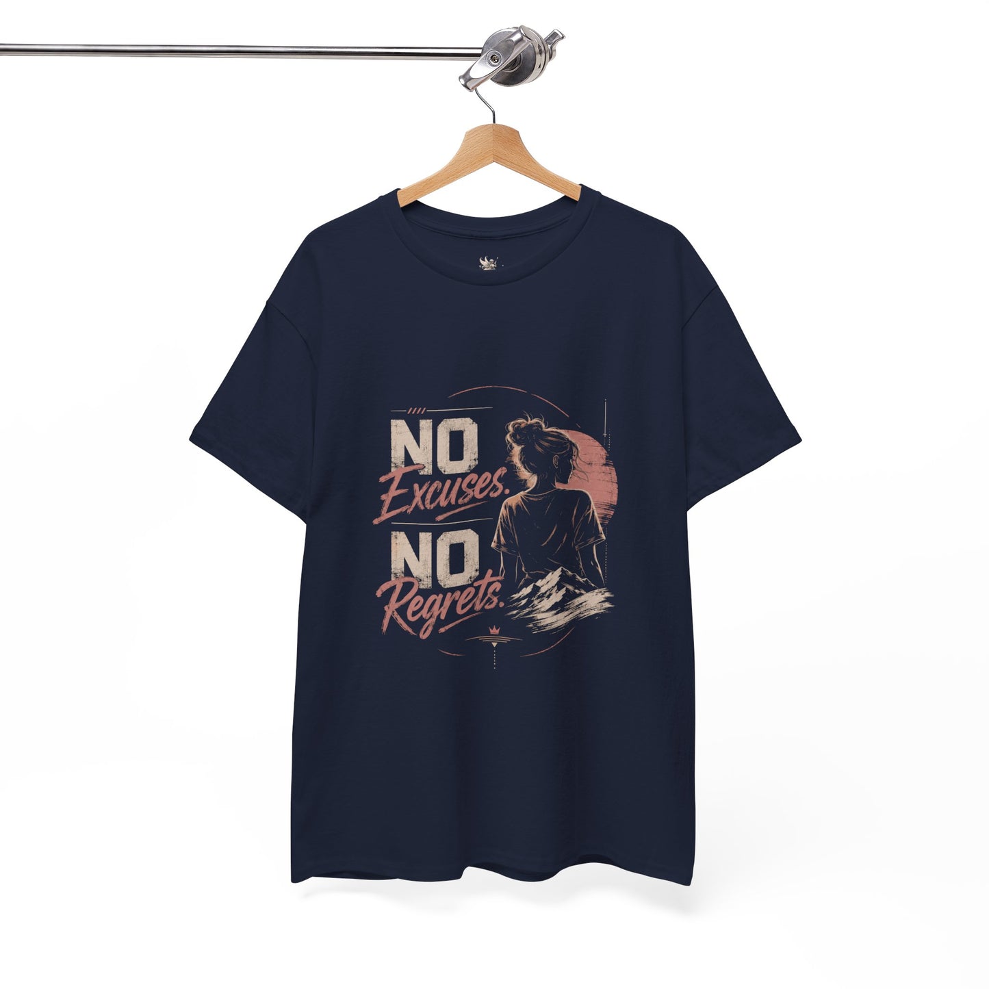 No Excuses No Regrets Tee | Motivational Graphic T-Shirt | Silhouette Design