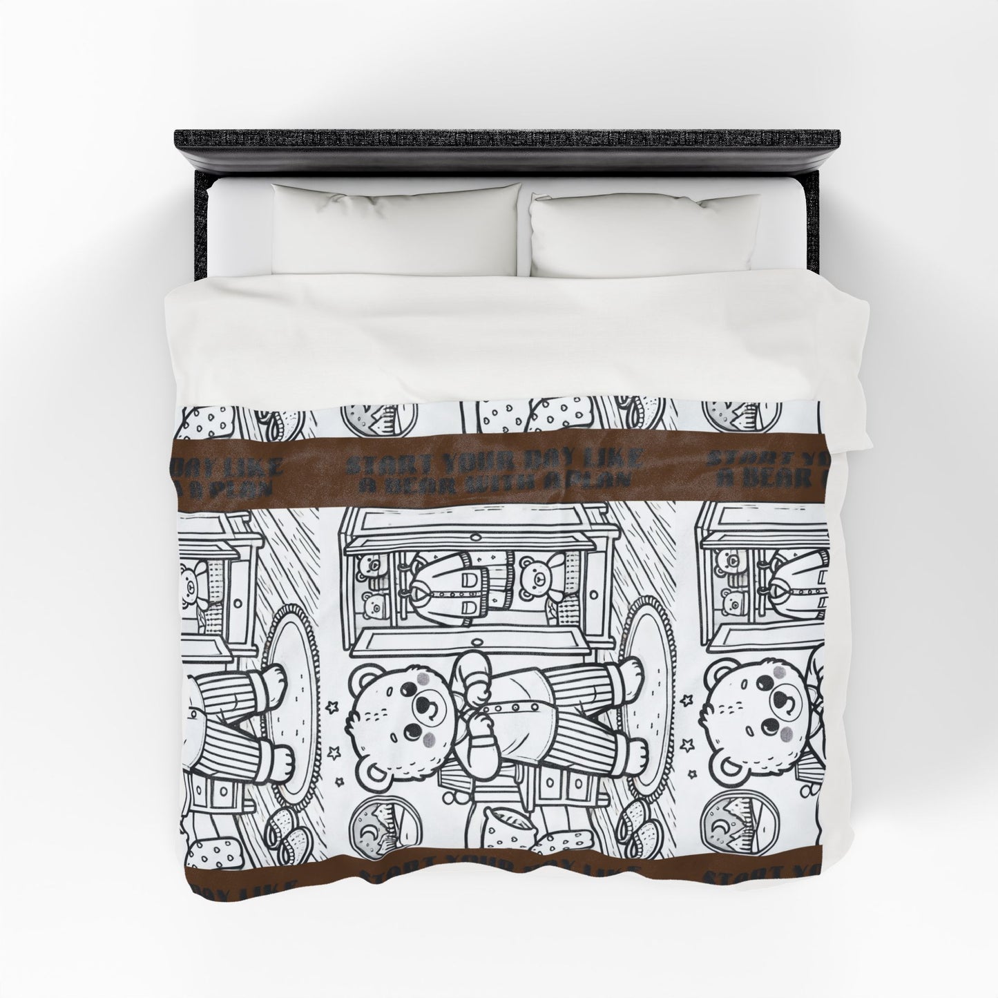 Cozy Bear Velveteen Plush Blanket, Soft Throw for Kids, Nursery Decor, Gift for Baby Shower, Bedtime Comfort, Playroom Accessory