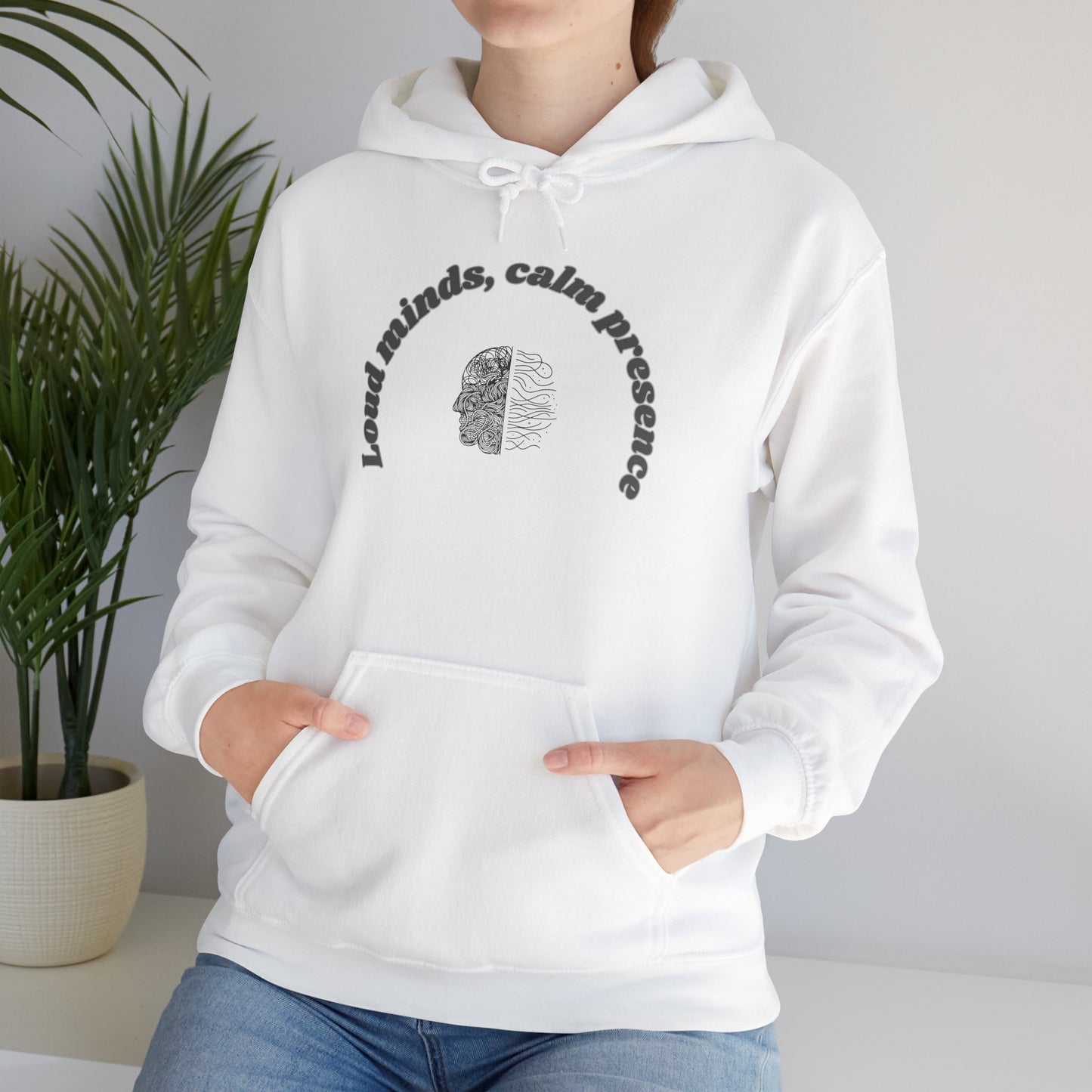 Calming Presence Hoodie - Unisex Heavy Blend™ Sweatshirt, Cozy Layer, Casual Wear, Mindfulness Gift, Relaxation Apparel