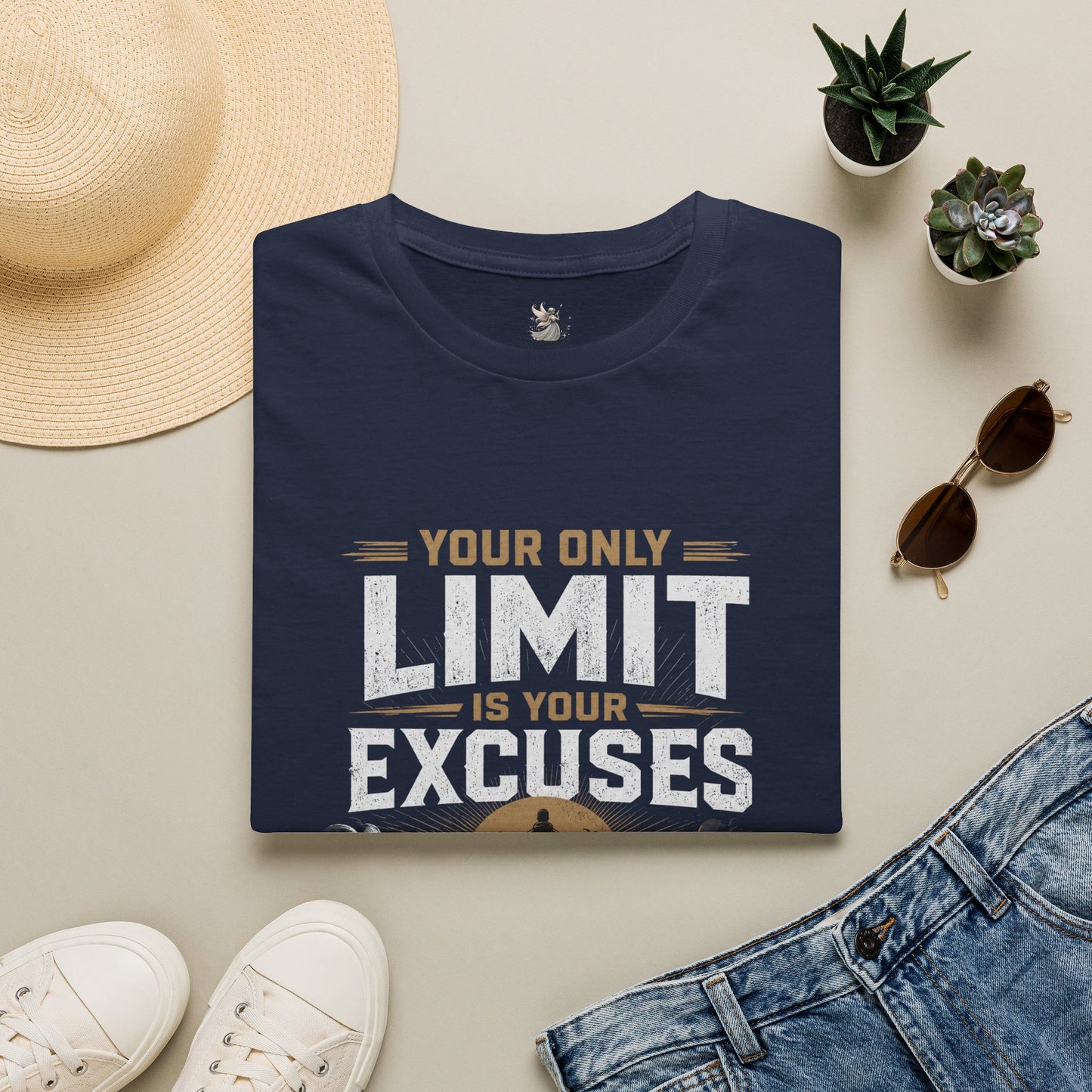 Your Only Limit Is Your Excuses T-Shirt | Motivational Quote Tee