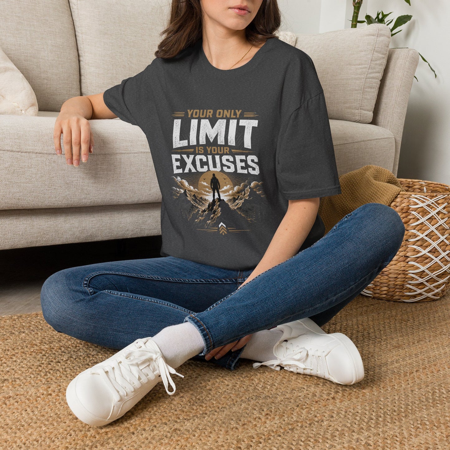 Your Only Limit Is Your Excuses T-Shirt | Motivational Quote Tee