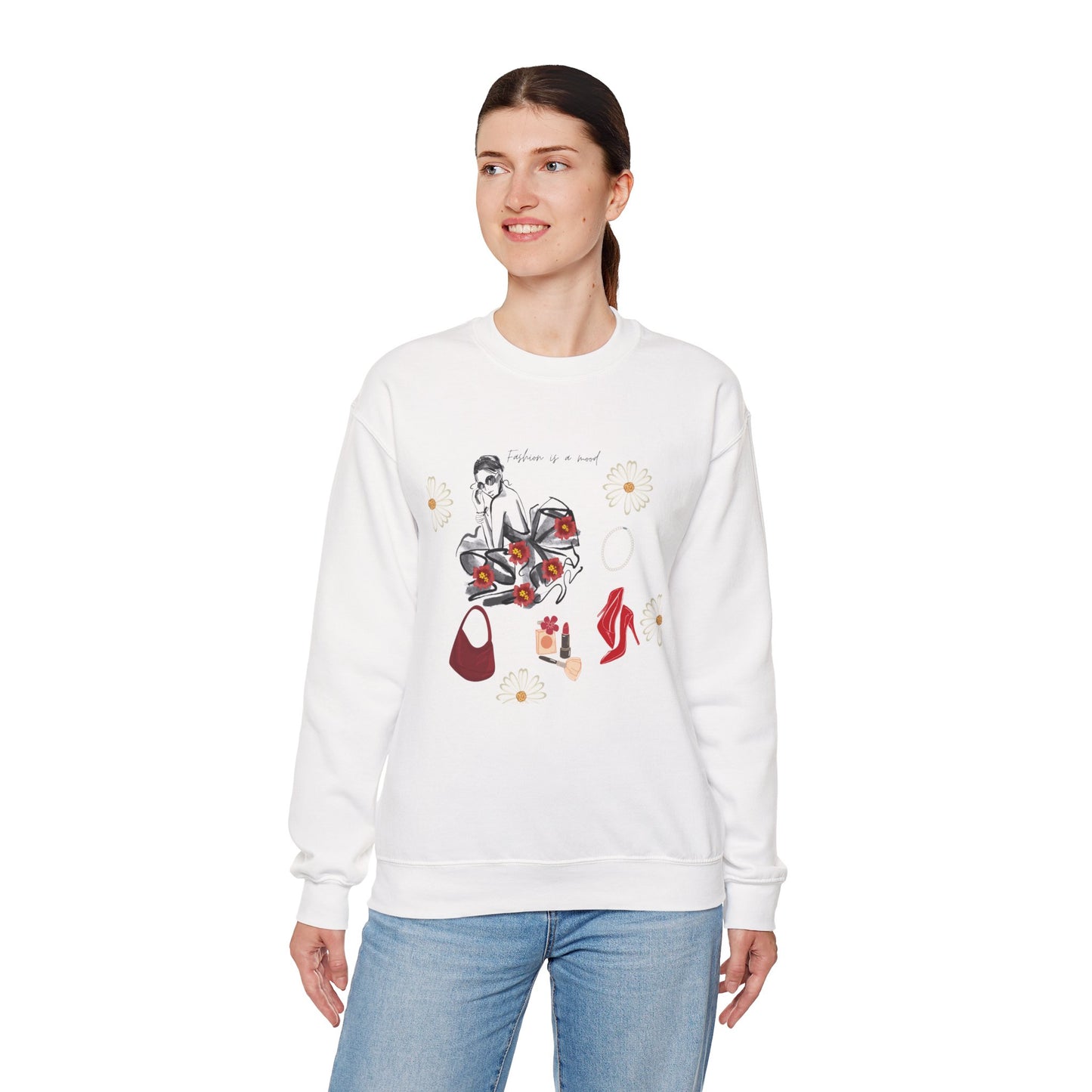 Fashion Illustration Sweatshirt - Modern Woman Style