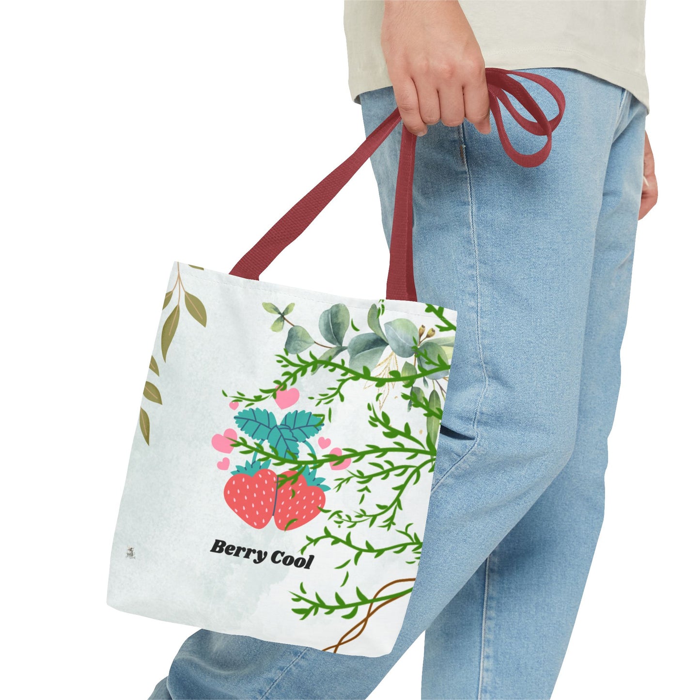 Berry Cool Tote Bag, Spring Fashion Accessory, Eco-Friendly Shopping Bag, Gift for Her, Floral Tote