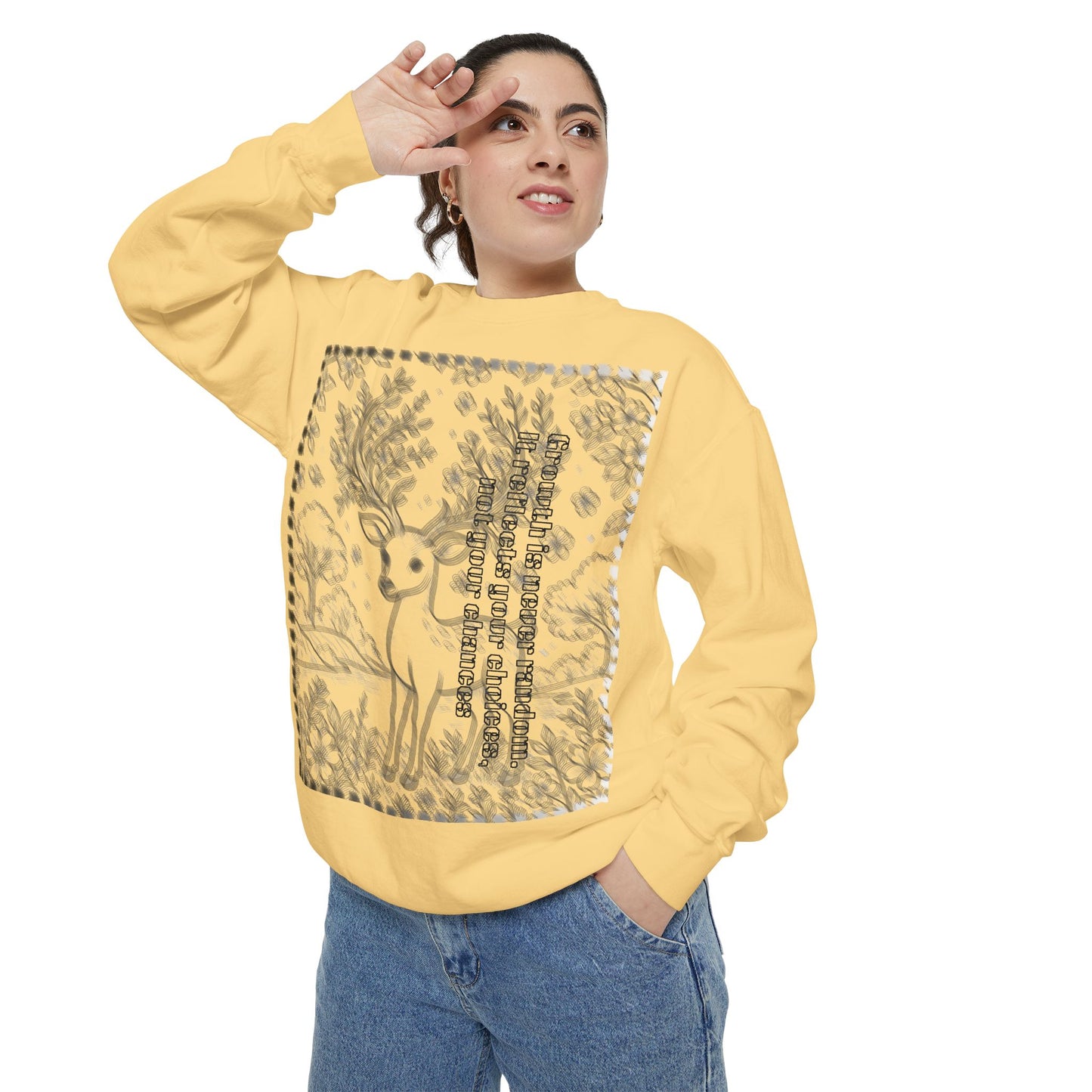 Stylish Unisex Sweatshirt with Deer Design, Cozy Autumn Loungewear, Gift for Him/Her, Perfect for Holidays, Nature Lovers