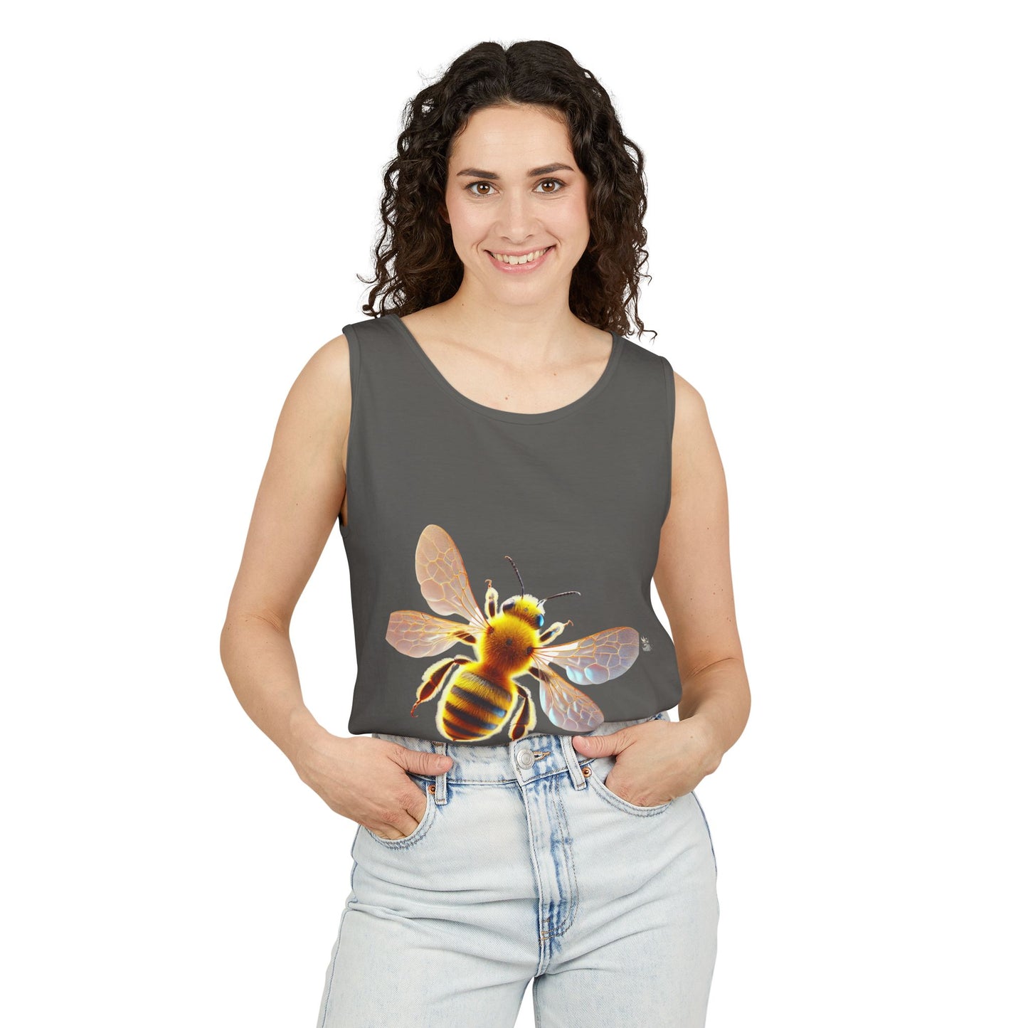 Bee Graphic Unisex Tank Top | Summer Casual Wear, Eco-Friendly Gift, Beach Top, Nature Lover Apparel, Bee Enthusiast Tank