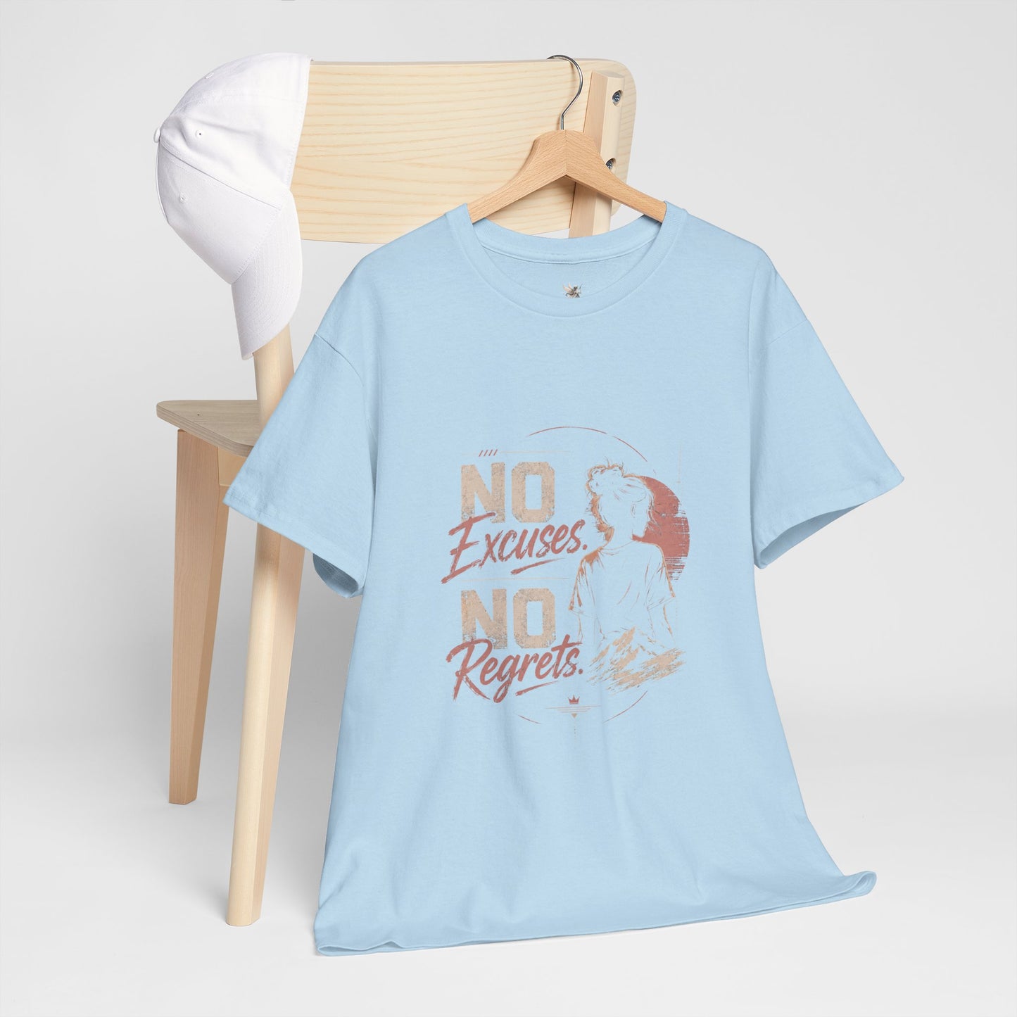 No Excuses No Regrets Tee | Motivational Graphic T-Shirt | Silhouette Design