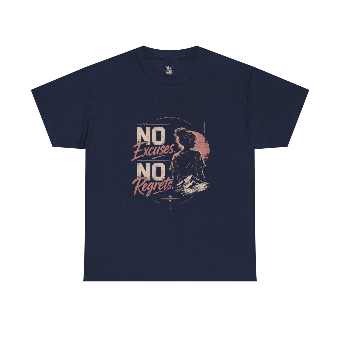 No Excuses No Regrets Tee | Motivational Graphic T-Shirt | Silhouette Design