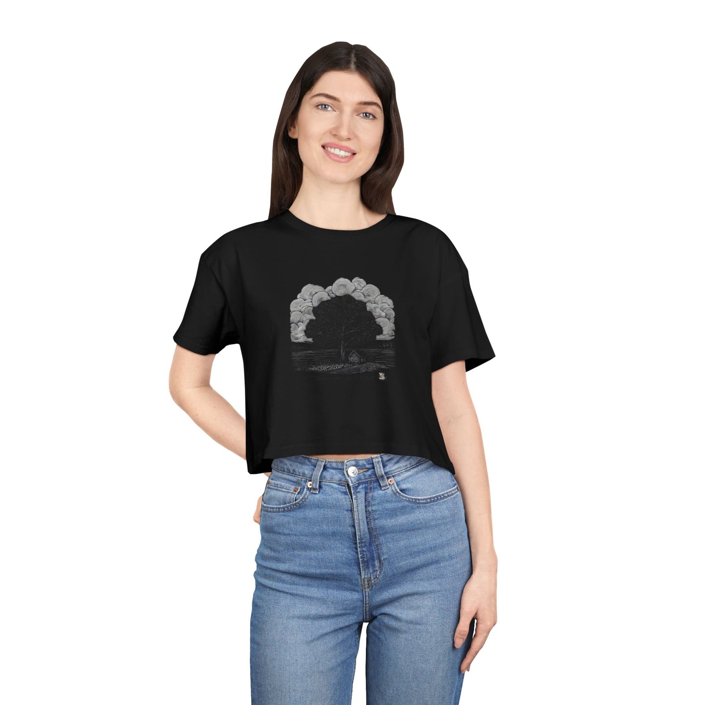 Nature-Inspired Women's Crop Tee, Casual Summer Top, Gift for Nature Lovers, Graphic Tee, Eco-Friendly Fashion