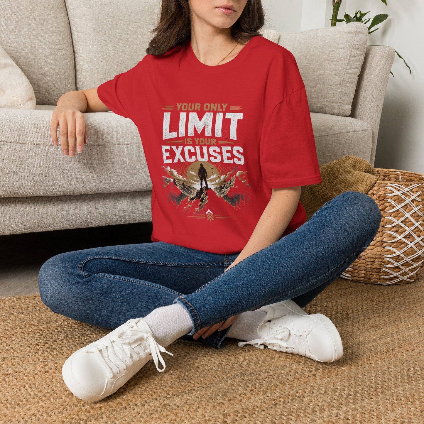 Your Only Limit Is Your Excuses T-Shirt | Motivational Quote Tee