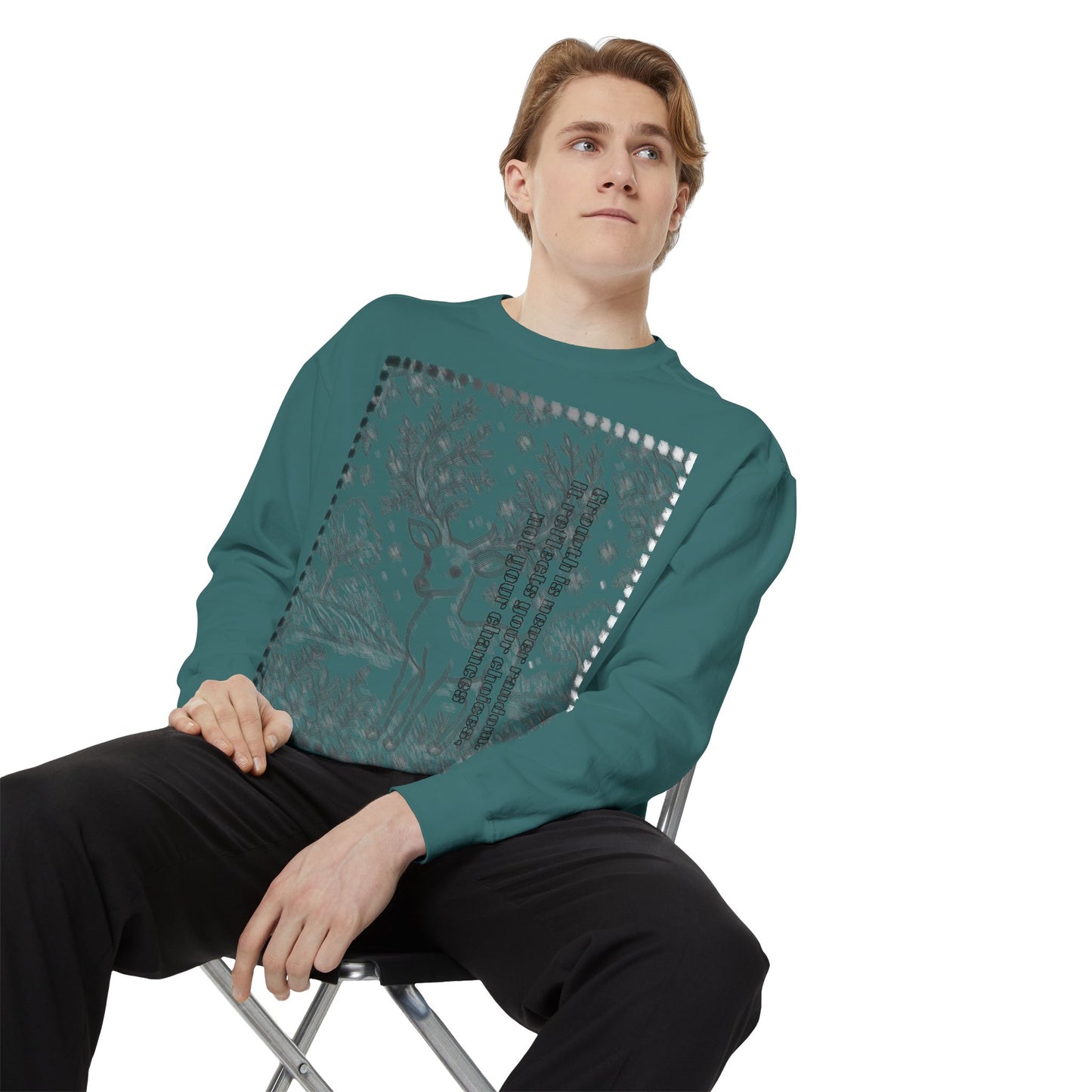 Stylish Unisex Sweatshirt with Deer Design, Cozy Autumn Loungewear, Gift for Him/Her, Perfect for Holidays, Nature Lovers
