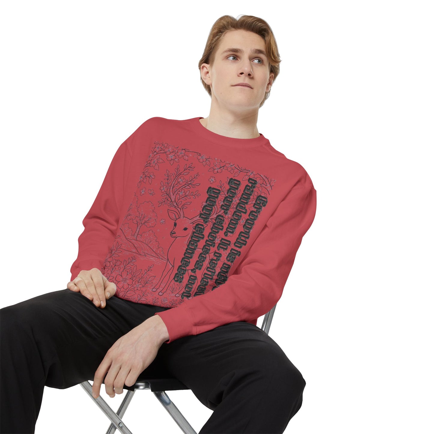 Whimsical Deer Sweatshirt | Cozy Casual Wear, Gift for Nature Lovers, Fall Fashion, Unique Artwork, Unisex Style