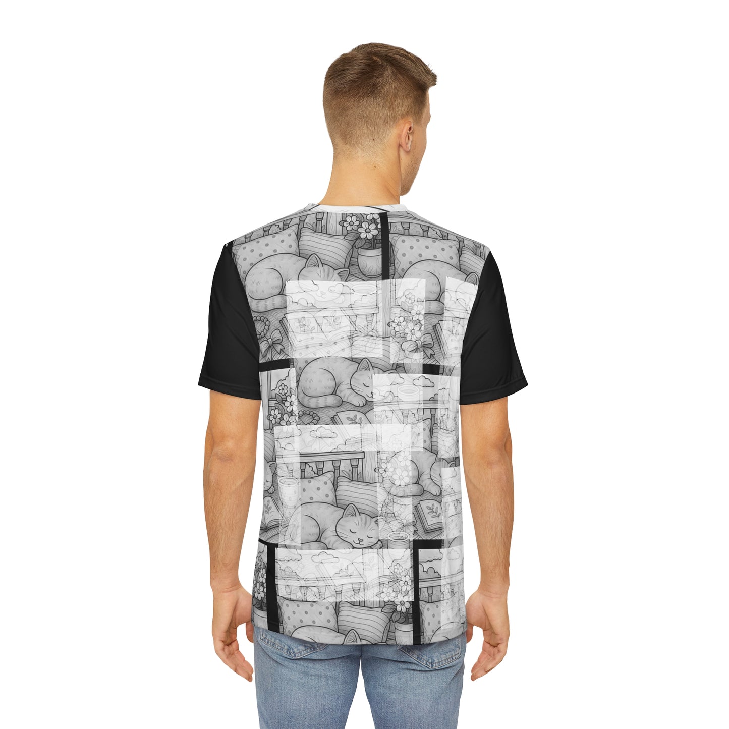 Men's Artistic Patterned Tee, Trendy Summer Shirt, Unique Graphic Tee, Casual Wear, Gift for Art Lovers, Vacation Outfit