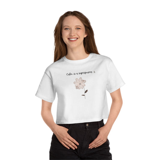 Cropped Floral Tee | Soft Tee for Relaxed Style, Cute Summer Top, Gift for Her, Chill Vibes, Everyday Wear